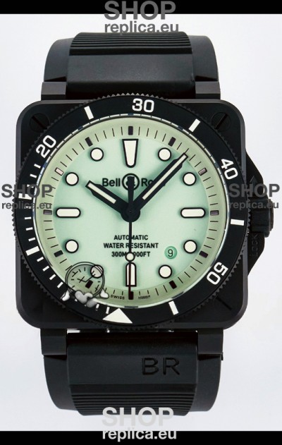 Bell & Ross BR03-92 Divers Edition PVD Coated 1:1 Mirror Replica Green Dial