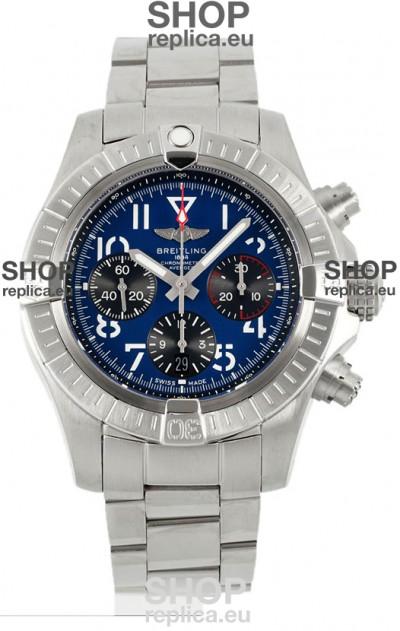 Breitling Avenger B01 Chronograph 45 Stainless Steel Blue Dial 1:1 Mirror Swiss Replica Watch 