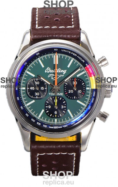 Breitling Top Time B01 Ford Mustang Leather Strap 1:1 Mirror Swiss Replica Watch 