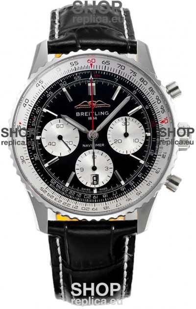 Breitling Navitimer B01 Chronograph 43 Black Dial - 904L Steel Casing 1:1 Mirror Swiss Replica
