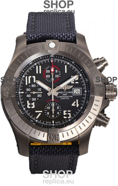 Breitling Avenger Bandit Black Dial Titanium Casing 1:1 Mirror Swiss Replica Watch 