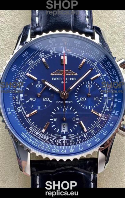 Breitling Navitimer B01 Chronograph 43 Blue Dial - 904L Steel Casing 1:1 Mirror Swiss Replica