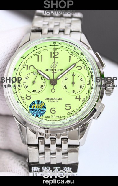 Breitling Premier B01 Chronograph 42 Edition Steel Casing Green Dial - 1:1 Mirror Replica Watch