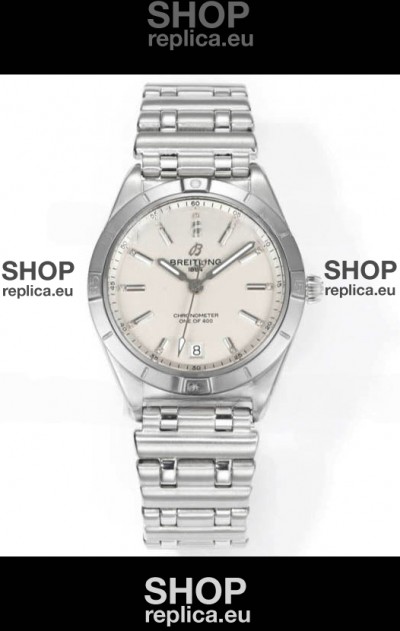 Breitling Chronomat 36MM Stainless Steel Casing 1:1 Mirror Replica Watch White Dial