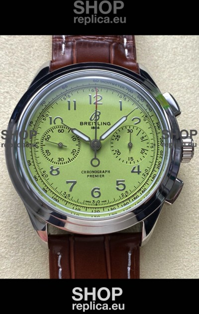 Breitling Premier B01 Chronograph 42 Edition Steel Casing Green Dial - 1:1 Mirror Replica Watch
