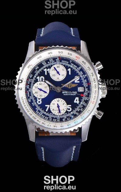 Breitling Navitimer Chronograph 41MM Swiss Replica Watch Blue Dial in 904L Steel Casing
