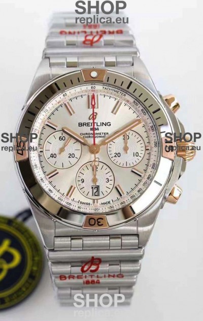 Breitling Chronomat B01 42 Edition Swiss 904L Steel Rose Gold Details with Steel Dial 1:1 Mirror Replica Watch