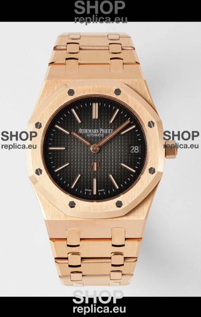 Audemars Piguet Royal Jumbo Oak Extra Thin Swiss Replica Rose Gold - 1:1 Mirror Replica Watch