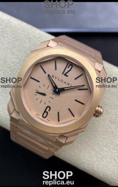 Bvlgari Octo Finissmo Edition 1:1 Mirror Replica Sandblasted Rose Gold Casing