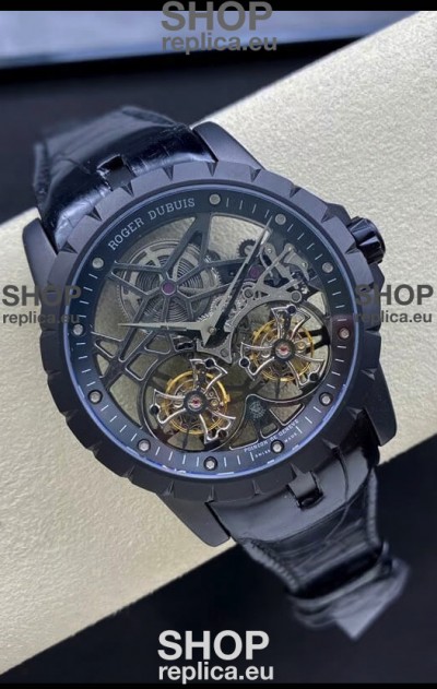 Roger Dubuis Excalibur Dual Tourbillon 1:1 Mirror Swiss DLC Coating