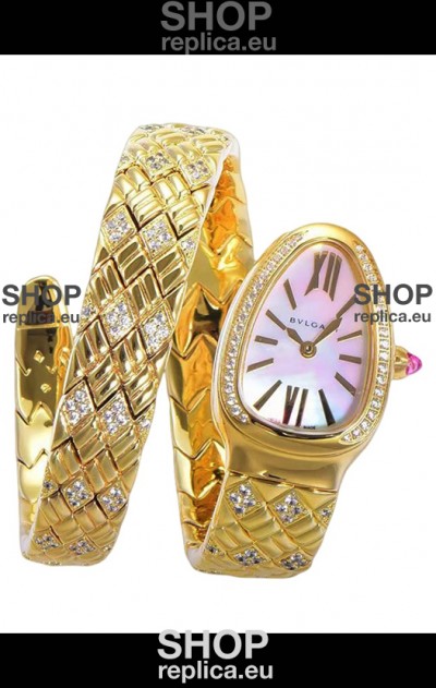 Bvlgari Serpenti Edition Yellow Gold Casing MOP Dial Watch in 1:1 Mirror Quality