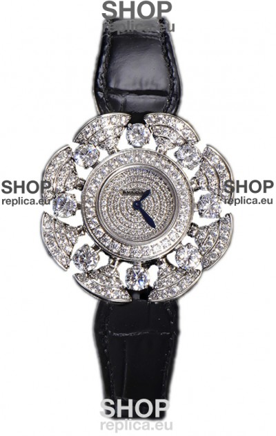 Bvlgari Divas's Dream Edition Watch in Steel Casing - Diamonds Paved Dial Swiss Replica