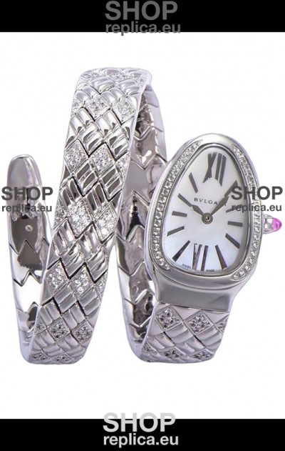 Bvlgari Serpenti Edition Steel Casing White Dial Watch in 1:1 Mirror Quality