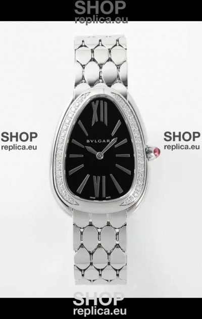 Bvlgari Serpenti Seduttori Edition in Steel Casing Super Clone Watch Black Dial