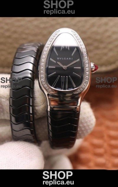 Bvlgari Serpenti Edition Black Ceramic Replica Watch in 1:1 Mirror Quality 