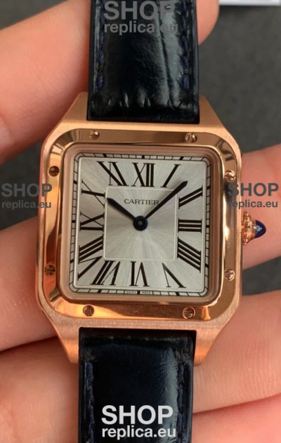 Cartier Santos Dumont 1:1 Mirror Swiss Replica Watch in Rose Gold Casing 38MM
