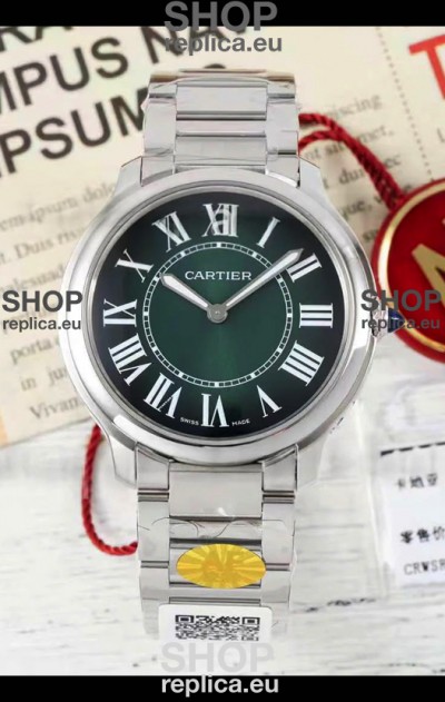 Cartier Ronde Must 36MM Swiss Quartz Green Dial 1:1 Mirror Swiss Replica Watch 