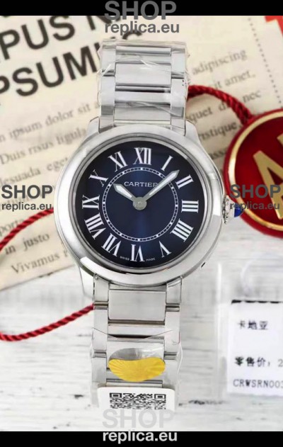 Cartier Ronde Must 29MM Swiss Quartz Blue Dial 1:1 Mirror Swiss Replica Watch 