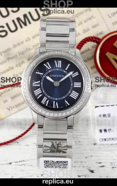 Cartier Ronde Must 29MM Swiss Quartz Blue Dial 1:1 Mirror Swiss Replica Watch 