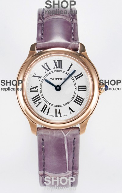 Ronde Louis Cartier Super Clone 29MM Rose Gold Watch in Swiss Quartz Movement
