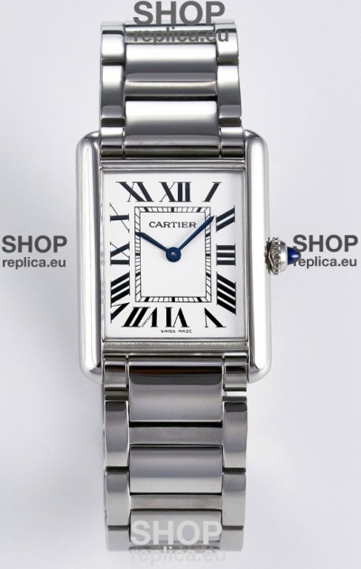 Tank Must De Cartier Super Clone Swiss Replica Watch 33.7MM White Dial