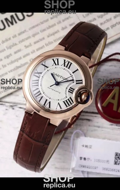 Ballon De Cartier Swiss Automatic 1:1 Mirror Quality 33MM in Rose Gold Plating