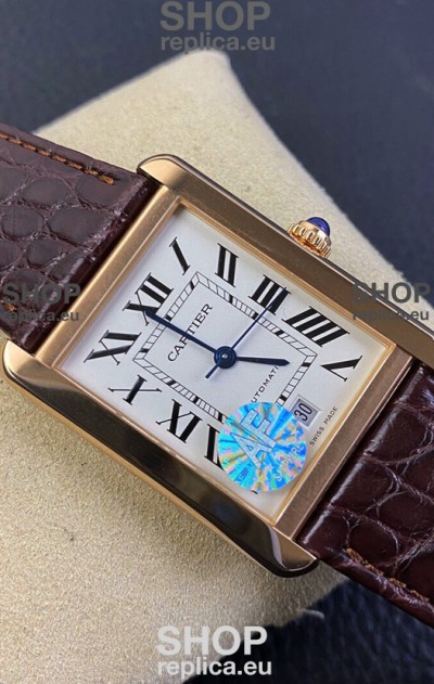 Cartier Tank Solo Swiss Automatic Watch in Rose Gold Plating Casing - 31MM Wide 1:1 Mirror Replica