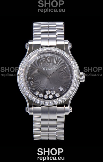 Chopard Happy Sport 1:1 Mirror Swiss Automatic Replica Watch 36MM in 904L Steel Casing Grey Dial