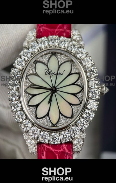 Chopard Super Clone L'Heure du Diamant Mossanites Steel Casing Watch 34MM