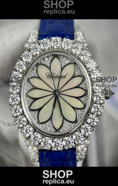 Chopard Super Clone L'Heure du Diamant Mossanites Steel Casing Watch 34MM