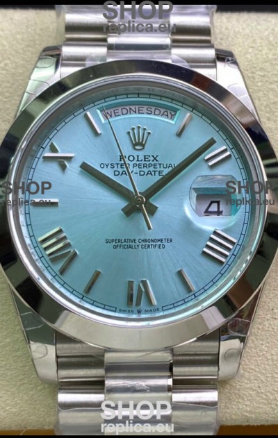 Rolex Day Date Presidential M228206-0044 904L Steel 40MM - Arabic ICE BLUE Dial 1:1 Mirror Quality Watch