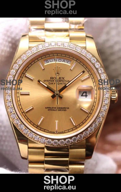 Rolex Day Date Presidential 904L Steel Yellow Gold 40MM - Gold Dial 1:1 Mirror Quality Watch