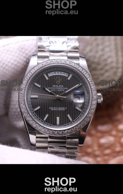 Rolex Day Date Presidential 904L Steel 40MM - Dark Grey Dial 1:1 Mirror Quality Watch