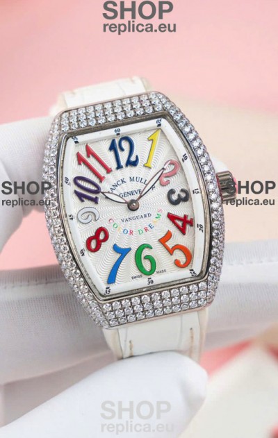 Franck Muller V32 Swiss Quartz Mossanite 1:1 Replica Watch 36MM