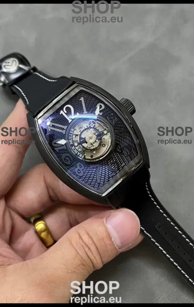 Franck Muller Curvex Grand Central Tourbillon Black Carbon Casing Watch in 1:1 Mirror Replica Watch 