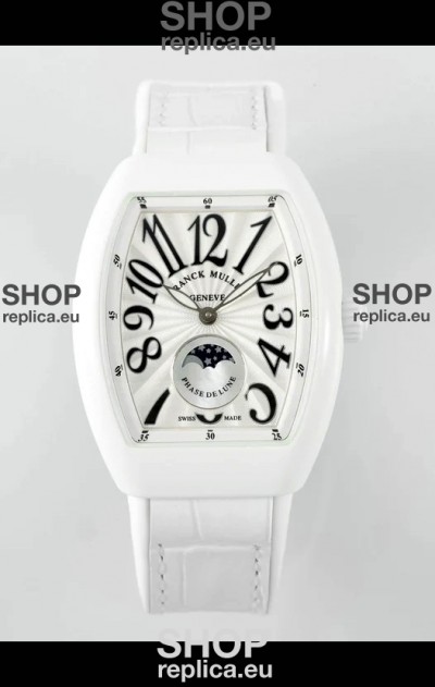 Franck Muller Vanguard Moonphase V32 Ceramic Casing - White Dial in Automatic Movement