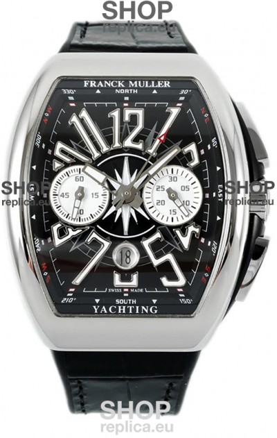 Franck Muller Vanguard V45 Chronograph 904L Steel Black Dial Swiss Watch