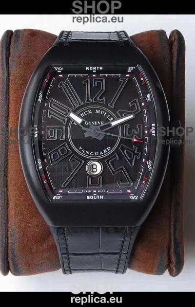Franck Muller Vanguard DLC Coated Casing Black Indexes Swiss Watch