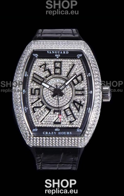 Franck Muller Vanguard Crazy Hours Edition Swiss Replica Watch - Black Numerals