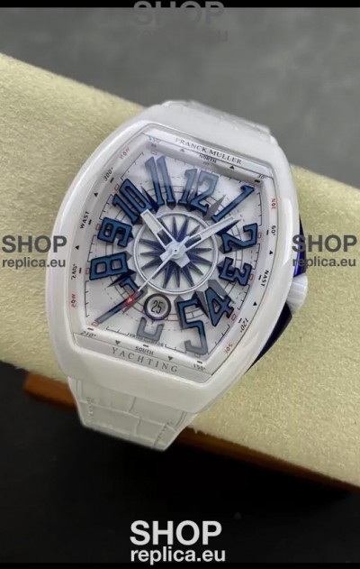 Franck Muller Vanguard Yachting White Ceramic 1:1 Mirror Swiss Replica Watch
