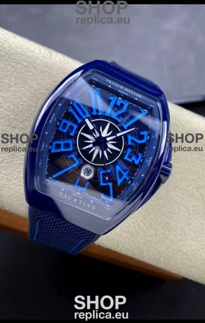 Franck Muller Vanguard Yachting Blue Ceramic 1:1 Mirror Swiss Replica Watch