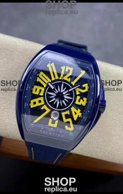 Franck Muller Vanguard Yachting Blue Ceramic 1:1 Mirror Swiss Replica Watch