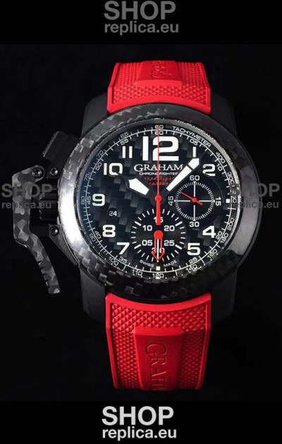 Graham Chronofighter Superlight Carbon Red 1:1 Mirror Swiss Replica Watch 