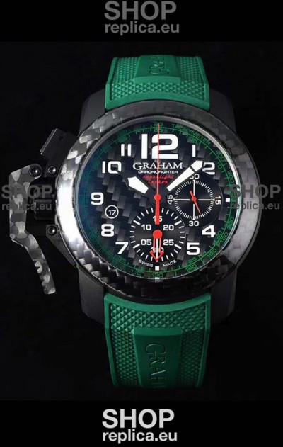 Graham Chronofighter Superlight Carbon Green 1:1 Mirror Swiss Replica Watch 