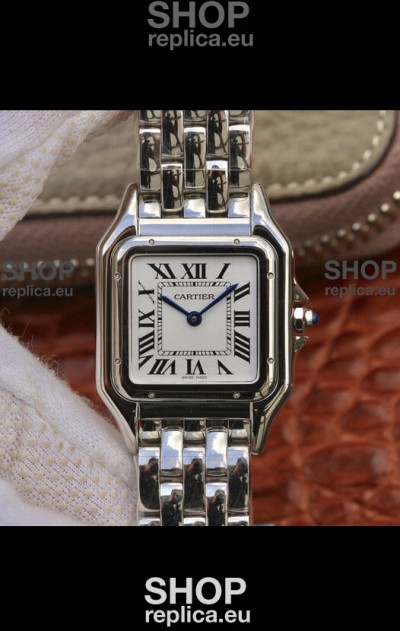 Cartier PANTHERE Edition 1:1 Mirror Quality Swiss Replica Watch in White Dial - Steel Bezel