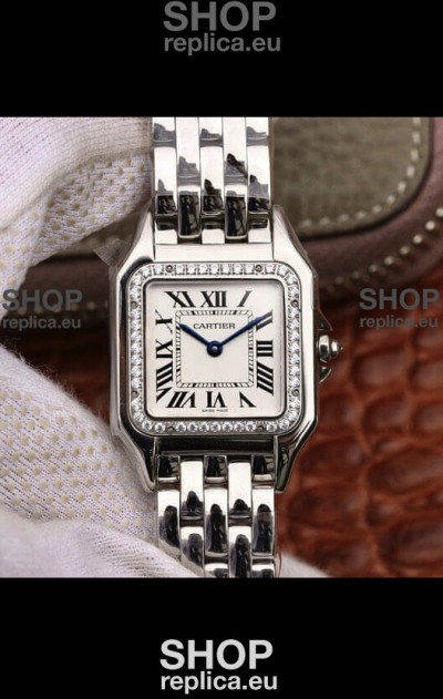 Cartier PANTHERE Edition 1:1 Mirror Quality Swiss Replica Watch in White Dial - Diamonds Bezel 