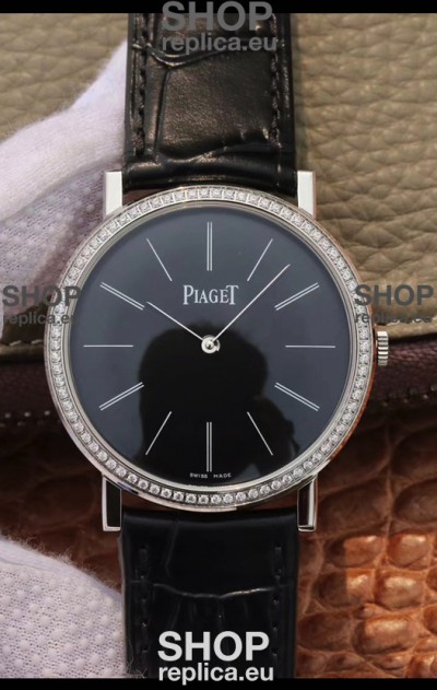 Piaget Altiplano G0A29113 1:1 Mirror Swiss Replica Watch in Black Dial Diamonds Bezel 