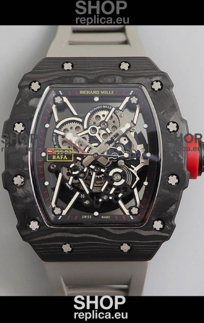 Richard Mille RM35-02 Rafael Nadal Forged Carbon Case with Grey Strap - 1:1 Super Swiss Quality