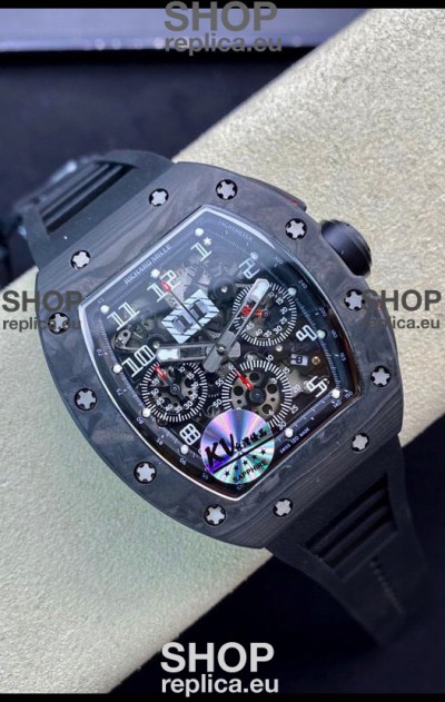 Richard Mille RM011 Felipe Massa 1:1 Mirror Quality One Piece Black Forged Carbon Case Watch