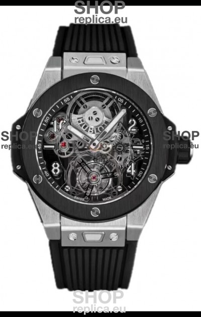 Hublot Big Bang Tourbillon Titanium Casing Ceramic Bezel Watch in 45MM 1:1 Mirror Replica
